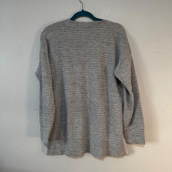 Aerie Marled Grey Crew Neck Long Sleeve Oversized Pullover Sweatshirt Size Small - Picture 3 of 4